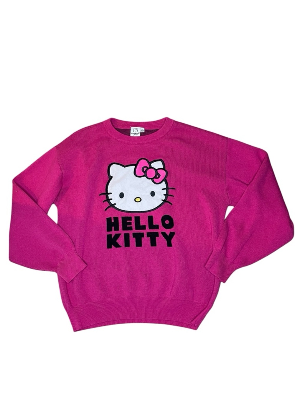Hello Kitty By Sanrio Hot Pink Heavy Knit Crew Neck Sweater-Women’s XL